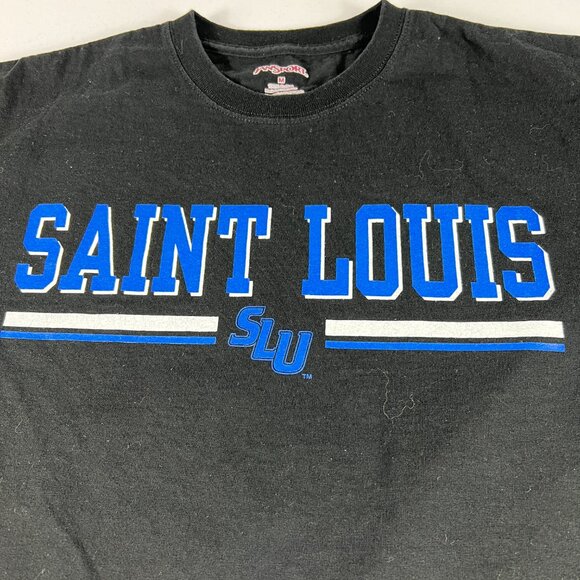 Jansport Saint Louis Billakens Shirt Medium Black Wrap Around Short Sleeve Tee - Picture 4 of 12